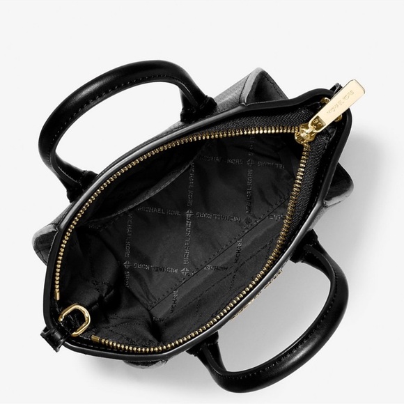 Michael Kors Avril Extra-Small Leather and Suede Satchel Bag Black Multi - Picture 8 of 9